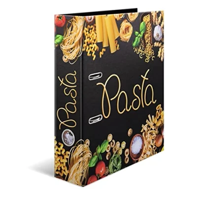 Afbeelding van HERMA A4 noedelpasta, 7 cm breed, receptenmap om zelf te schrijven en ordenen, keukenmotief, receptenboek met glanzende afwerking binnenprint voor