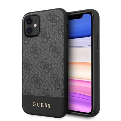 Afbeelding van GUESS 4G Stripe Logo Backcover Hoesje geschikt voor iPhone 11 Grijs