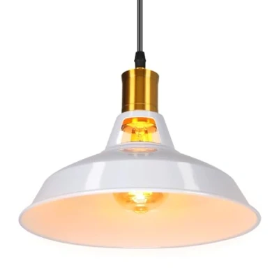 Afbeelding van TOKIUS Hanglamp, industriële vintage, plafondlamp, E27, woonkamer, metaal, retrostijl, Scandinavische stijl, kabel, verstelbaar (wit, 1 stuk)