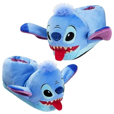 Afbeelding van Disney Kinderpantoffels, fantasie, warme pantoffels, pluche, grappige pantoffel, uniseks, cadeau idee Stitch Baby Yoda, Blauwe