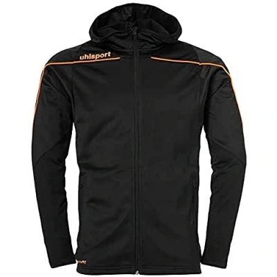 Afbeelding van Uhlsport Stream 22 Trainingsjas Met Capuchon Kind Zwart Fluor Oranje Maat 140