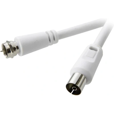 Afbeelding van SpeaKa Professional Satelliet, Antenne Aansluitkabel [1x F stekker 1x Antennebus 75 Ω] 10.00 m 90 dB Wit