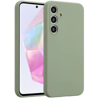 Afbeelding van Accezz Hoesje Geschikt voor Samsung Galaxy A35 Liquid Silicone Backcover Cooper Green