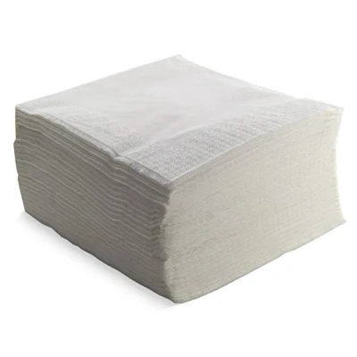 Afbeelding van Morigami, Servetten in standaardformaat, 1/4 vouwen, 100 servetten, gladde afwerking met bies, wit