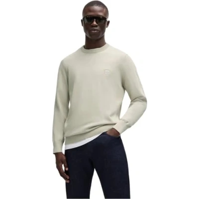 Afbeelding van HUGO BOSS heren Kanovano fijngebreide pullover in kasjmierblend met logo de kleur Donkerbeige, maat: M