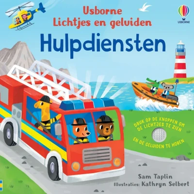 Afbeelding van Uitgeverij usborne lichtjes en geluidenboek hulpdiensten