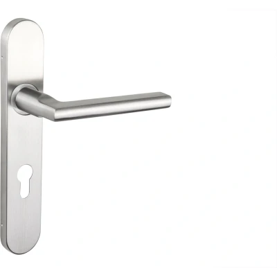 Afbeelding van Lavuzo deurkruk Teramo RVS met afgerond schild PC72 Per set Deurklink