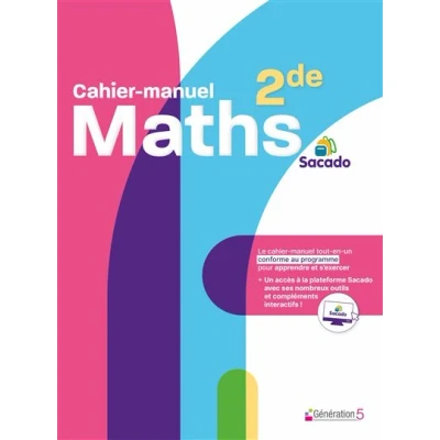 Image de Cahier manuel maths seconde Sacado