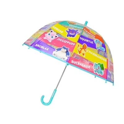 Afbeelding van CyP Brands Pokémon Paraplu voor kinderen, transparant, handmatige paraplu, 48 cm, meerkleurig, officieel product, Transparant