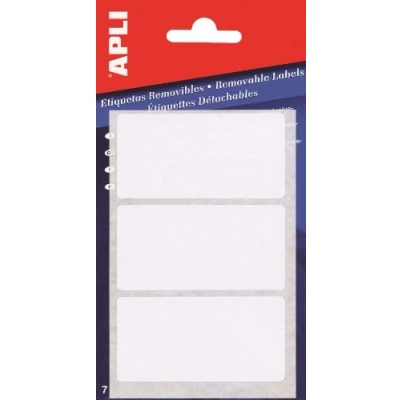 Afbeelding van Apli afneembare witte etiketten ft 25 x 40 mm (b h), 56 stuks, 8 per blad (1895), etui van 7 etiket