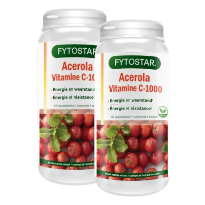 Afbeelding van Fytostar Vitamine C 1000 Acerola Kauwtabletten Duoverpakking