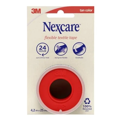 Afbeelding van Nexcare Slang textiel Sparadrap zachte stof, 4,2 m x 25 mm, 1 rol/verpakking