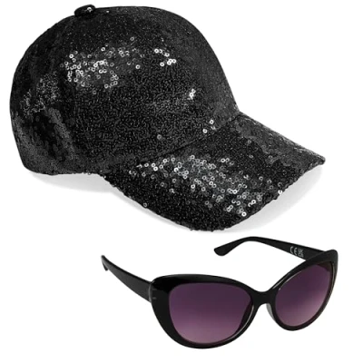 Afbeelding van CityComfort Pet en zonnebril set voor meisjes, honkbalpet uv zonnebril, zwart.