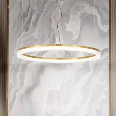 Afbeelding van Ideal Lux LED hanglamp Kroon Ø 80 cm, messingkleurig metaal