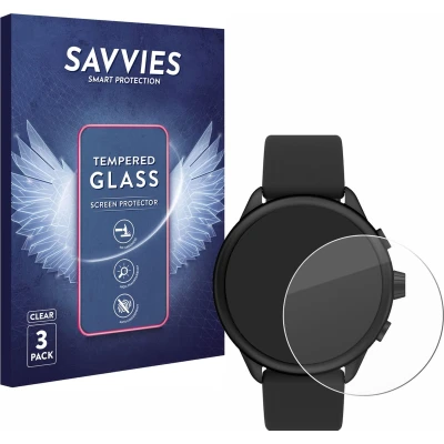 Afbeelding van Savvies Glas Screenprotector voor Fossil Smartwatch Wellness (Gen 6) Hybrid Gehard Beschermglas 9H (3 Stuks)