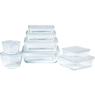 Image de Pyrex, lot de 8 plats conservation en verre rectangulaires cook &amp; freeze