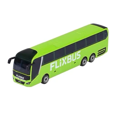 Afbeelding van Majorette MAN Lion&#039;s Coach L Flixbus vrijloopbus en ophanging, metalen carrosserie, 13 cm lang, voor kinderen vanaf 3 jaar, afzonderlijk geleverd