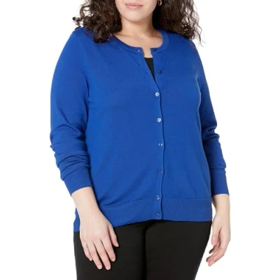 Image de Amazon Essentials Gilet Col Rond Léger (Grandes Tailles Disponibles) Women&#039;s, Bleu Vif, M