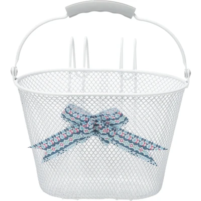 Afbeelding van New Looxs Asti Girls Fietsmand Stuur Kinderfiets 8 liter Wit