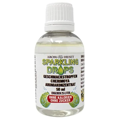 Afbeelding van Cherimoya concentraat druppels 1 fles van 50 ml geeft 25 liter sterk geconcentreerd aroma zonder suiker voor bruisapparaten sprankelend gebruiksklare drank caloriearm