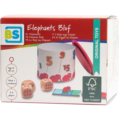 Afbeelding van BS Toys Olifantenbluf Hout FSC Dobbelspel 3 tot 6 spelers