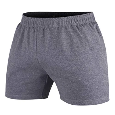 Afbeelding van Muscle Alive Katoenen badstof bodybuilding shorts voor heren, 5 pln grijs