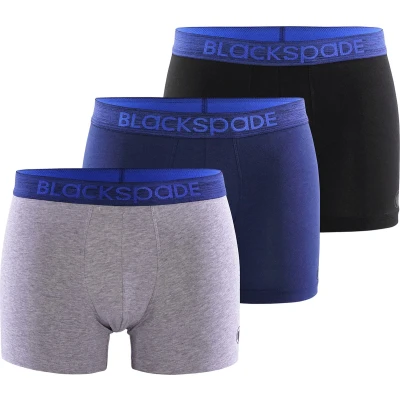 Afbeelding van Blackspade 3 PACK Modern Basics Onderbroeken, Heren, Maat: Small, Grau meliert navy schwarz