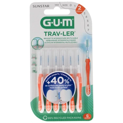 Afbeelding van GUM Travler Ragers 0.9mm Oranje 6 Stuks