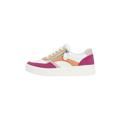 Afbeelding van Remonte Sneakers laag, Dames, Maat: 40, Magenta white rose tan salmon Leer en imitatieleer