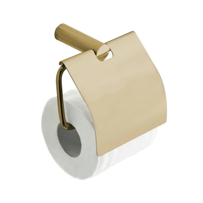 Afbeelding van Wiesbaden Ida toiletrolhouder met klep geborsteld messing