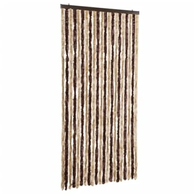 Afbeelding van Vliegengordijn 90x200 cm chenille beige en lichtbruin