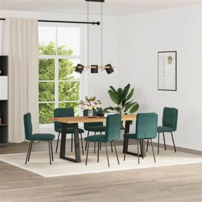 Image de vidaXL Chaises à manger lot de 6 vert foncé velours3315681