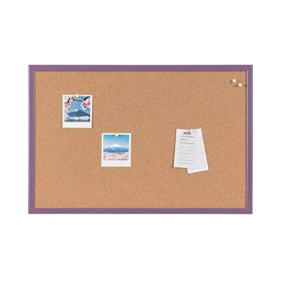 Afbeelding van Bi Office Kurk prikbord, kurkbord met violet MDF frame, 60 x 40 cm