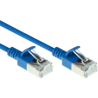 Afbeelding van ACT DC7605 LSZH U/FTP CAT6A Datacenter Slimline Patchkabel Snagless RJ45 Connectoren Blauw 5 meter