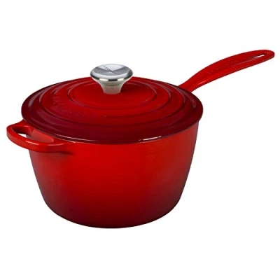 Afbeelding van Le Creuset Steelpan van geëmailleerd gietijzer met hittebestendige handgreep en deksel, Ø 20 cm, 3 l, kersenrood, 21181200602430