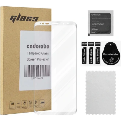 Afbeelding van Cadorabo Screenprotector geschikt voor Samsung Galaxy S9 PLUS Volledig scherm pantserfolie Beschermfolie in TRANSPARANT met WIT Gehard (Tempered) display beschermglas 9H hardheid 3D Touch