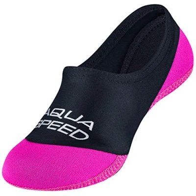 Afbeelding van Aqua Speed neoprene socks for Kids Girls swimming non slip beach swim pool size 28 29 19 black pink