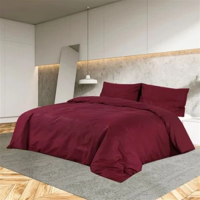 Afbeelding van vidaXL Dekbedovertrekset lichtgewicht 225x220 cm microvezel bordeaux