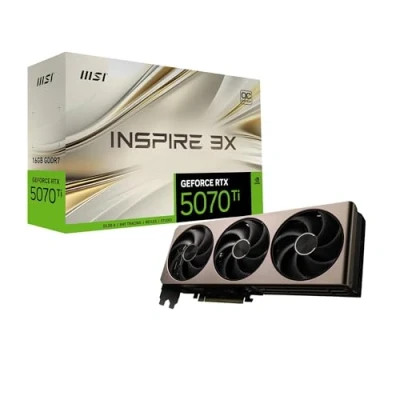 Afbeelding van MSI GeForce RTX 5070 Ti 16G INSPIRE 3x OC Videokaart 16GB GDDR7 PCIe 5.0 1x HDMI DisplayPort