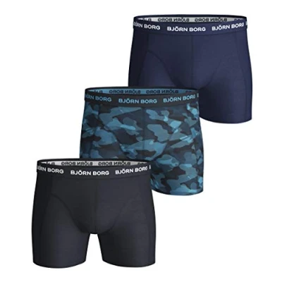 Afbeelding van Björn Borg Shadeline Sammy Shorts 3 PACK Onderbroeken, Heren, Maat: XS, Total eclipse