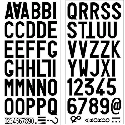 Afbeelding van 4R Quattroerre.it Quattroerre 1221 letterset, zelfklevend, kentekenplaat, zwart