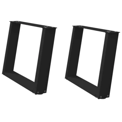 Afbeelding van vidaXL Salontafelpoten 2 st U vormig 70x(42 43) cm staal zwart