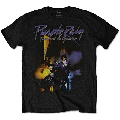Afbeelding van Prince Purple Rain Heren T shirt M Zwart