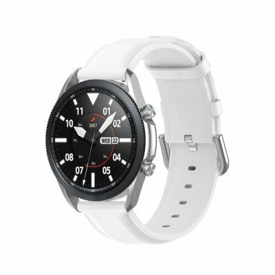 Afbeelding van Garmin Vivoactive 5 / 3 Classic leren bandje Wit