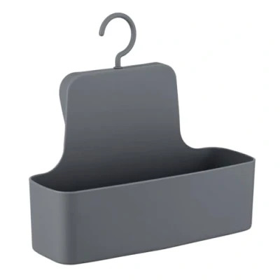 Image de WENKO Serviteur de douche Barcelona Anthracite Tablette rangement douche, panier mural, absolument incassable, Plastique (TPE), 26 x 24 9 cm,