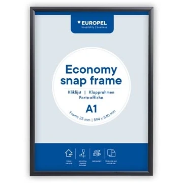 Afbeelding van Europel Clicklijst Economy, lijst 25 mm, ft A1, zwart