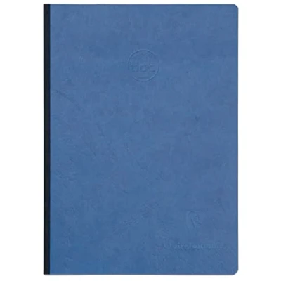 Image de Clairefontaine 795434C Collection Age Bag Un Carnet Cousu Dos Toilé Bleu A5 14,8x21 cm 192 Pages DOT Papier Blanc 90 g Couverture Carte Lustrée Grain Cuir