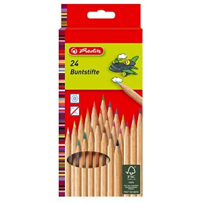 Afbeelding van Herlitz kleurpotloden, natuurlijk hout FSC wood, 24 stuks