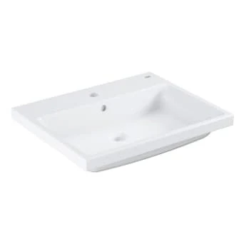 Afbeelding van Grohe Cube Keramiek inbouw wastafel 60,5x49 kr.gat en overliterpureguard Wit