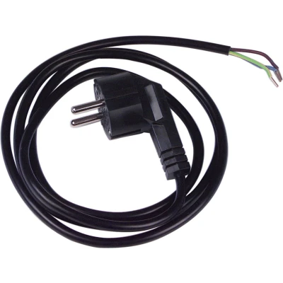 Afbeelding van Voedingskabel Zwart Cee 7/7 90 + Uiteinden L=1.5 M H05Vv F 3G0.75 mm